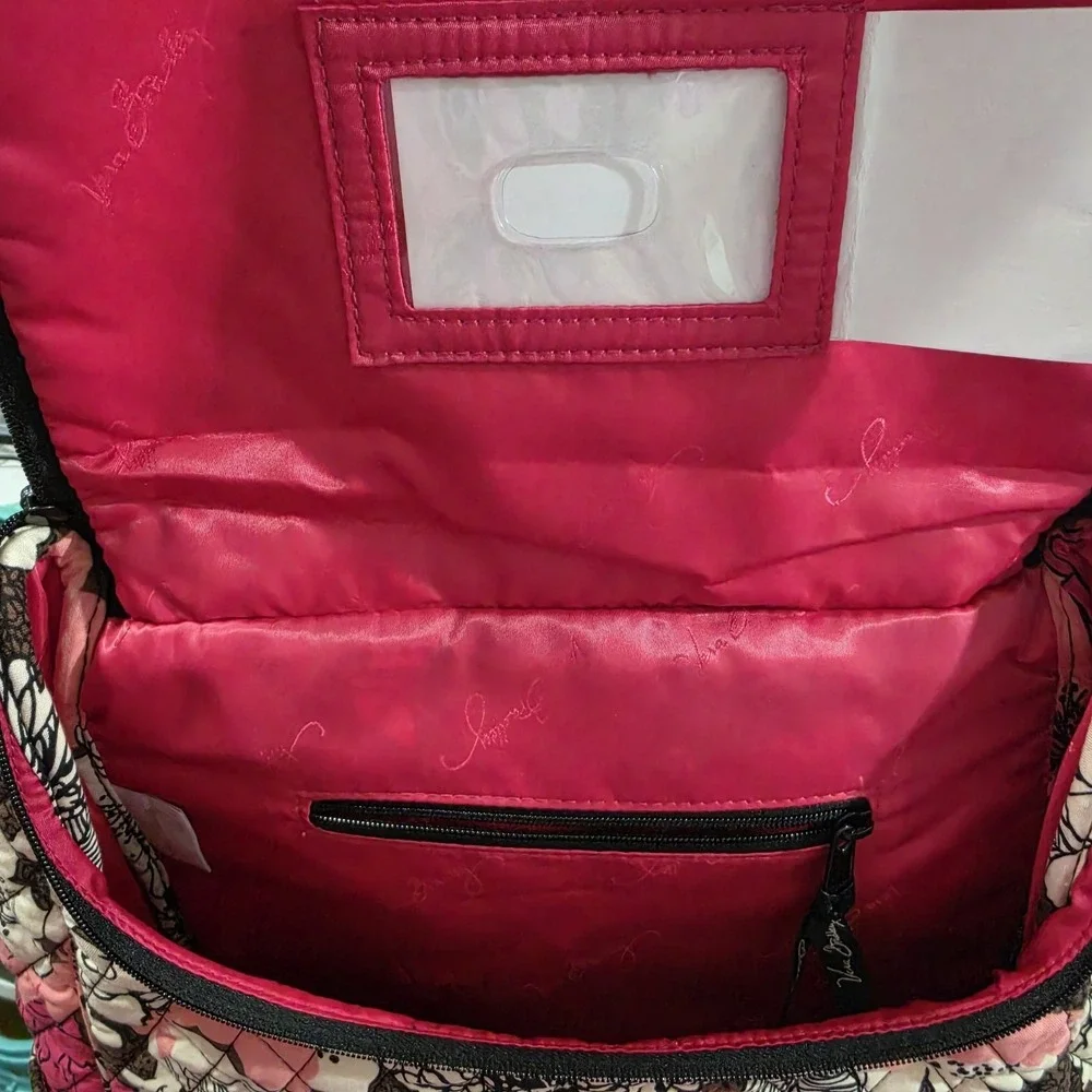 Vera Bradley Double Zip Backpack in RETIRED Mocha Rouge Pattern NWT
